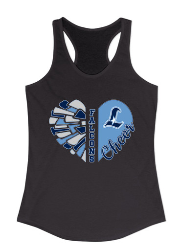 Liberty Falcons L Script Heart Cheer Women's Tank Top