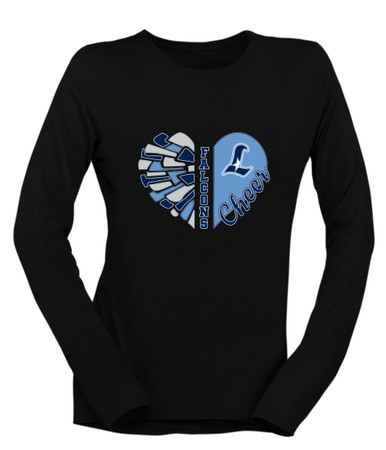 Liberty Falcons L Script Heart Cheer Women's Premium LS T-Shirt