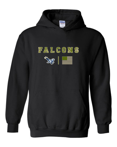 Liberty Falcons Camo Flag Men's Hoodie