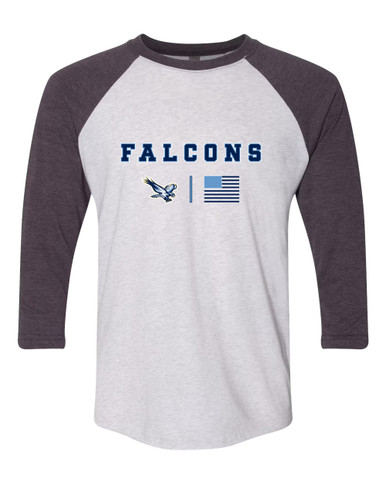 Liberty Falcons Team Colors Flag Men's Baseball T-Shirt