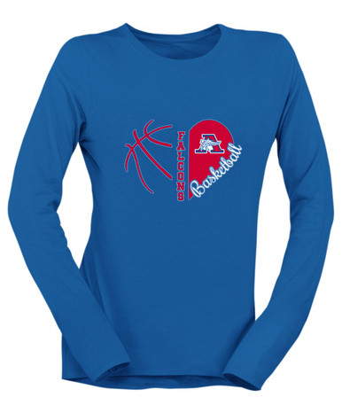 Armstrong Falcons Heart Basketball Women's LS T-Shirt