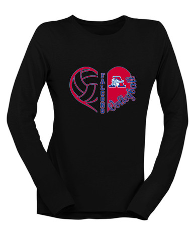 Armstrong Falcons Heart Volleyball Women's LS T-Shirt