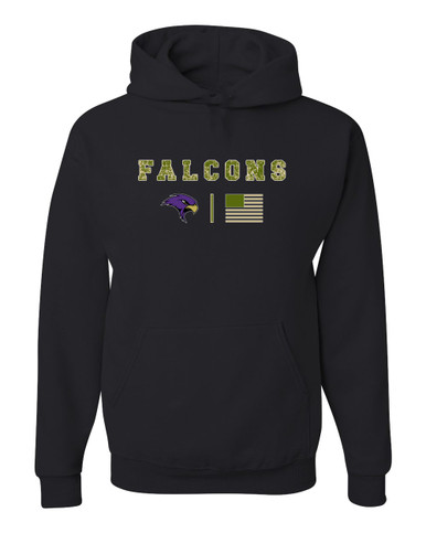 Timber Creek Falcons Camo Flag Men's Premium Hoodie