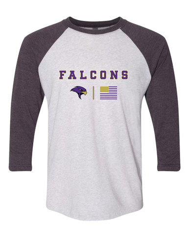 Timber Creek Falcons Team Colors Flag Men's Baseball T-Shirt