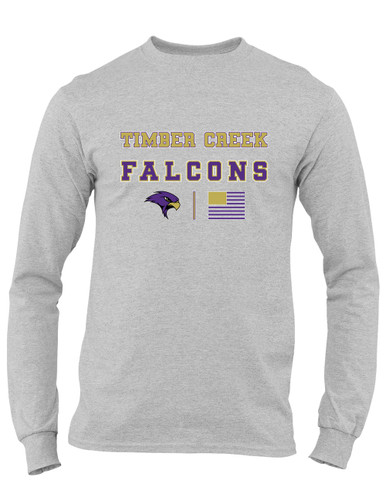 Timber Creek Falcons Spirit Flag Men's LS T-Shirt