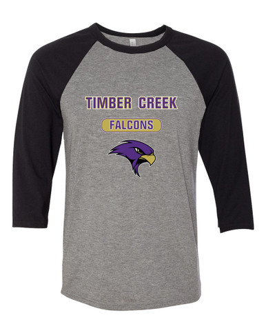 Timber Creek Falcons Mascot #3 Women's Baseball T-Shirt