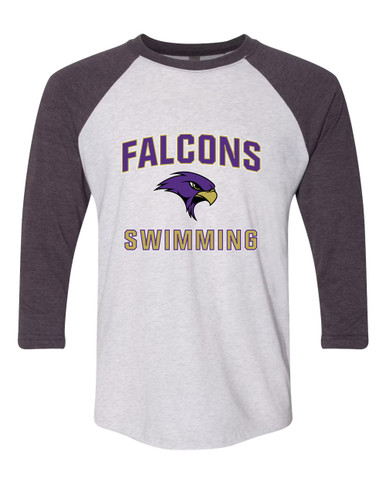 Timber Creek Falcons Swimming Men's Baseball T-Shirt