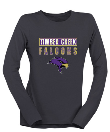 Timber Creek Falcons Mascot #9 Women's LS T-Shirt