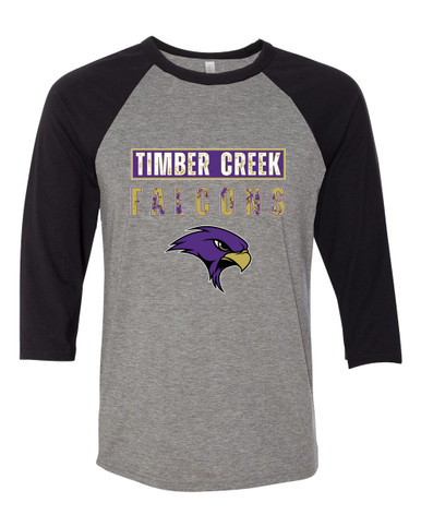 Timber Creek Falcons Mascot #9 Men's Baseball T-Shirt