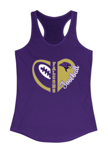 Timber Creek Falcons Heart Football Women's Tank Top
