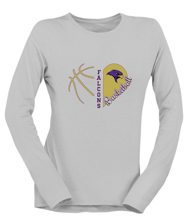 Timber Creek Falcons Heart Basketball Women's LS T-Shirt