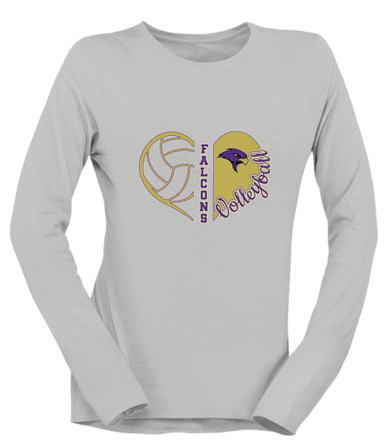 Timber Creek Falcons Heart Volleyball Women's Premium LS T-Shirt