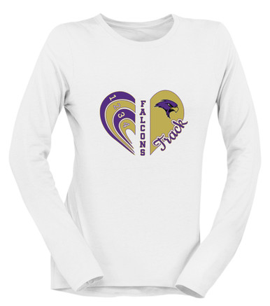 Timber Creek Falcons Heart Track Women's Premium LS T-Shirt