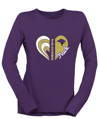Timber Creek Falcons Heart Track Women's LS T-Shirt
