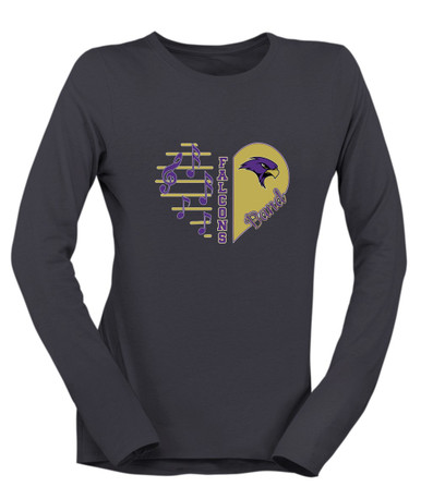 Timber Creek Falcons Heart Band Women's Premium LS T-Shirt