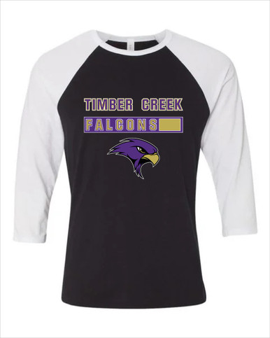 Timber Creek Falcons Mascot #7 Men's Baseball T-Shirt