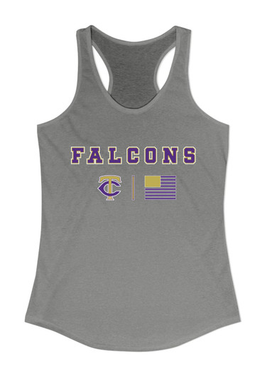 Timber Creek Falcons TC Script Team Colors Flag Women's Tank Top