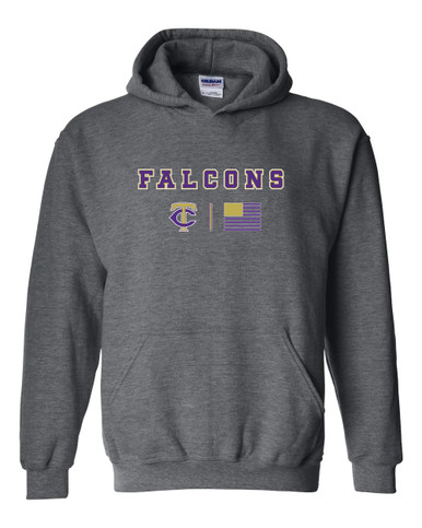 Timber Creek Falcons TC Script Team Colors Flag Men's Hoodie