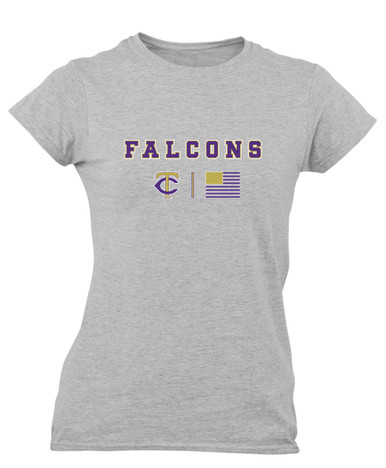 Timber Creek Falcons TC Script Team Colors Flag Women's SS T-Shirt