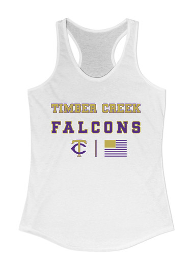 Timber Creek Falcons TC Script Spirit Flag Women's Tank Top