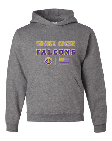 Timber Creek Falcons TC Script Spirit Flag Men's Premium Hoodie