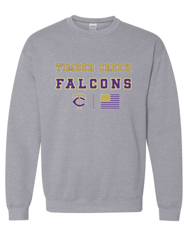 Timber Creek Falcons TC Script Spirit Flag Men's Sweatshirt