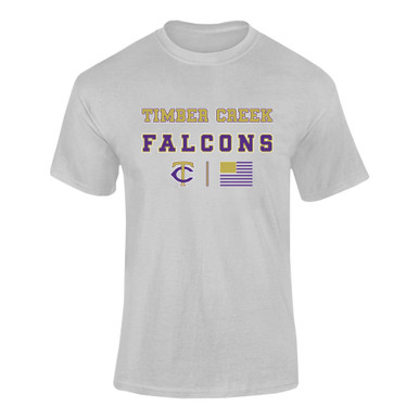 Timber Creek Falcons TC Script Spirit Flag Men's SS T-Shirt