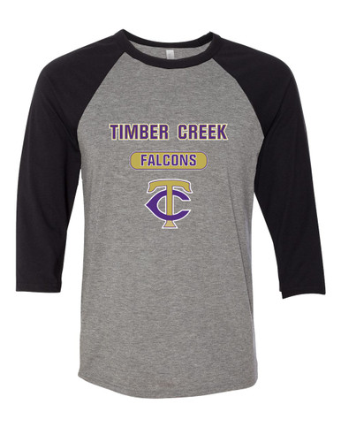 Timber Creek Falcons TC Script Mascot #3 Women's Baseball T-Shirt