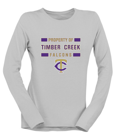 Timber Creek Falcons TC Script Property Of Women's LS T-Shirt
