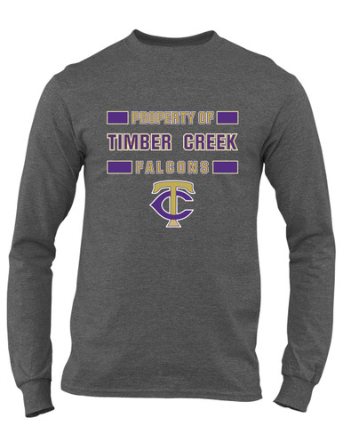 Timber Creek Falcons TC Script Property Of Men's LS T-Shirt
