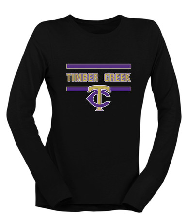 Timber Creek Falcons TC Script Mascot #4 Women's Premium LS T-Shirt