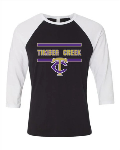 Timber Creek Falcons TC Script Mascot #4 Women's Baseball T-Shirt