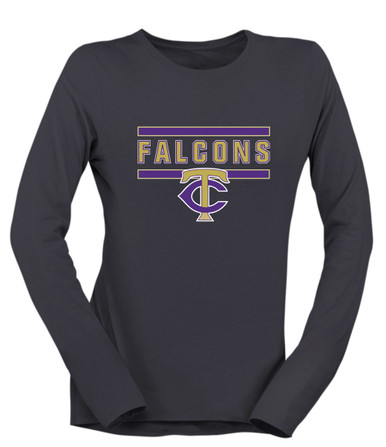 Timber Creek Falcons TC Script Mascot #5 Women's Premium LS T-Shirt