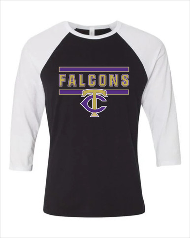 Timber Creek Falcons TC Script Mascot #5 Men's Baseball T-Shirt