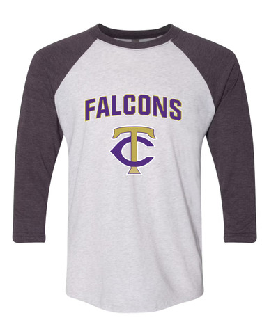 Timber Creek Falcons TC Script Mascot #6 Men's Baseball T-Shirt