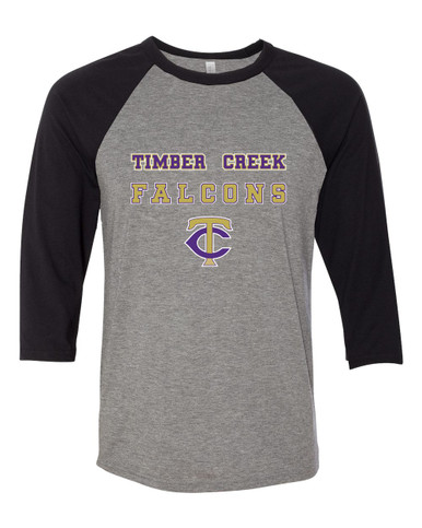 Timber Creek Falcons TC Script Spirit Men's Baseball T-Shirt
