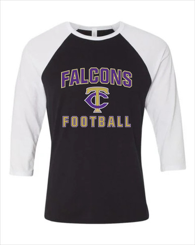 Timber Creek Falcons TC Script Football #1 Men's Baseball T-Shirt