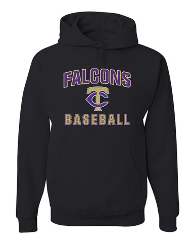 Timber Creek Falcons TC Script Baseball #1 Men's Premium Hoodie