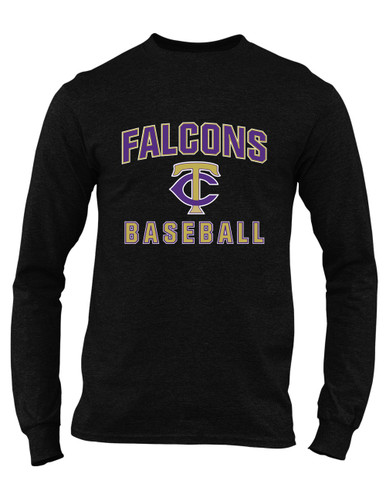 Timber Creek Falcons TC Script Baseball #1 Men's LS T-Shirt
