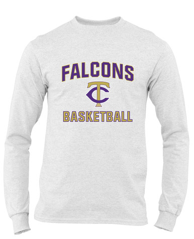 Timber Creek Falcons TC Script Basketball #1 Men's Premium LS T-Shirt