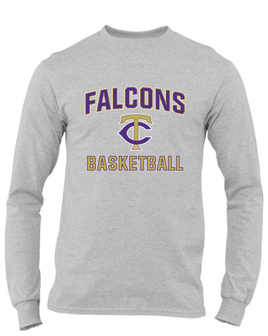Timber Creek Falcons TC Script Basketball #1 Men's LS T-Shirt