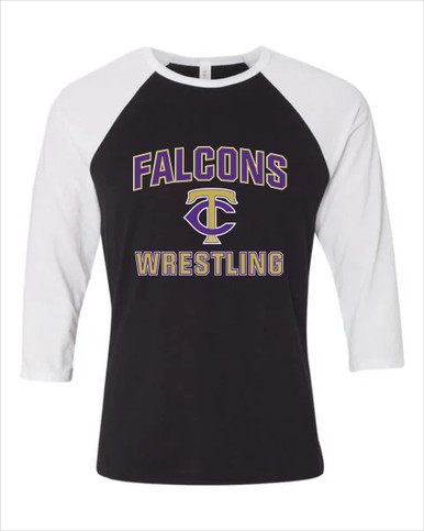 Timber Creek Falcons TC Script Wrestling Men's Baseball T-Shirt