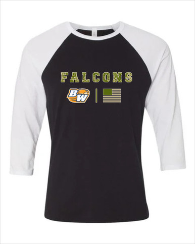 Briar Woods Falcons Camo Flag Men's Baseball T-Shirt