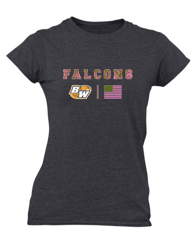 Briar Woods Falcons Pink Camo Flag Women's SS T-Shirt