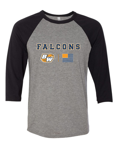 Briar Woods Falcons Team Colors Flag Women's Baseball T-Shirt