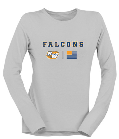 Briar Woods Falcons Team Colors Flag Women's LS T-Shirt