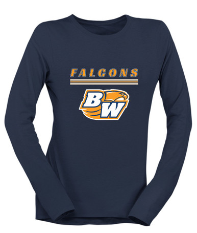 Briar Woods Falcons Mascot #8 Women's LS T-Shirt