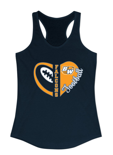 Briar Woods Falcons Heart Football Women's Tank Top