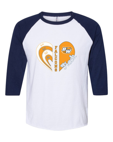 Briar Woods Falcons Heart Track Women's Baseball T-Shirt