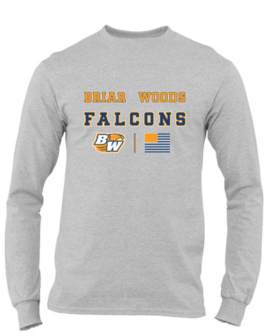 Briar Woods Falcons Spirit Flag Men's LS T-Shirt